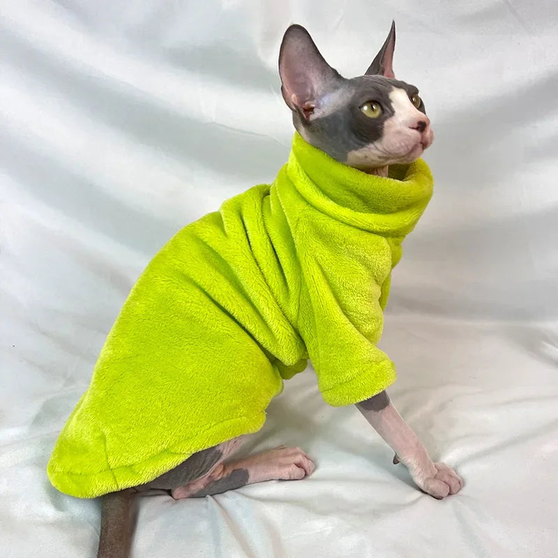 Soft Fleece Hoodie for Sphynx Cats – Warm Winter Sweater