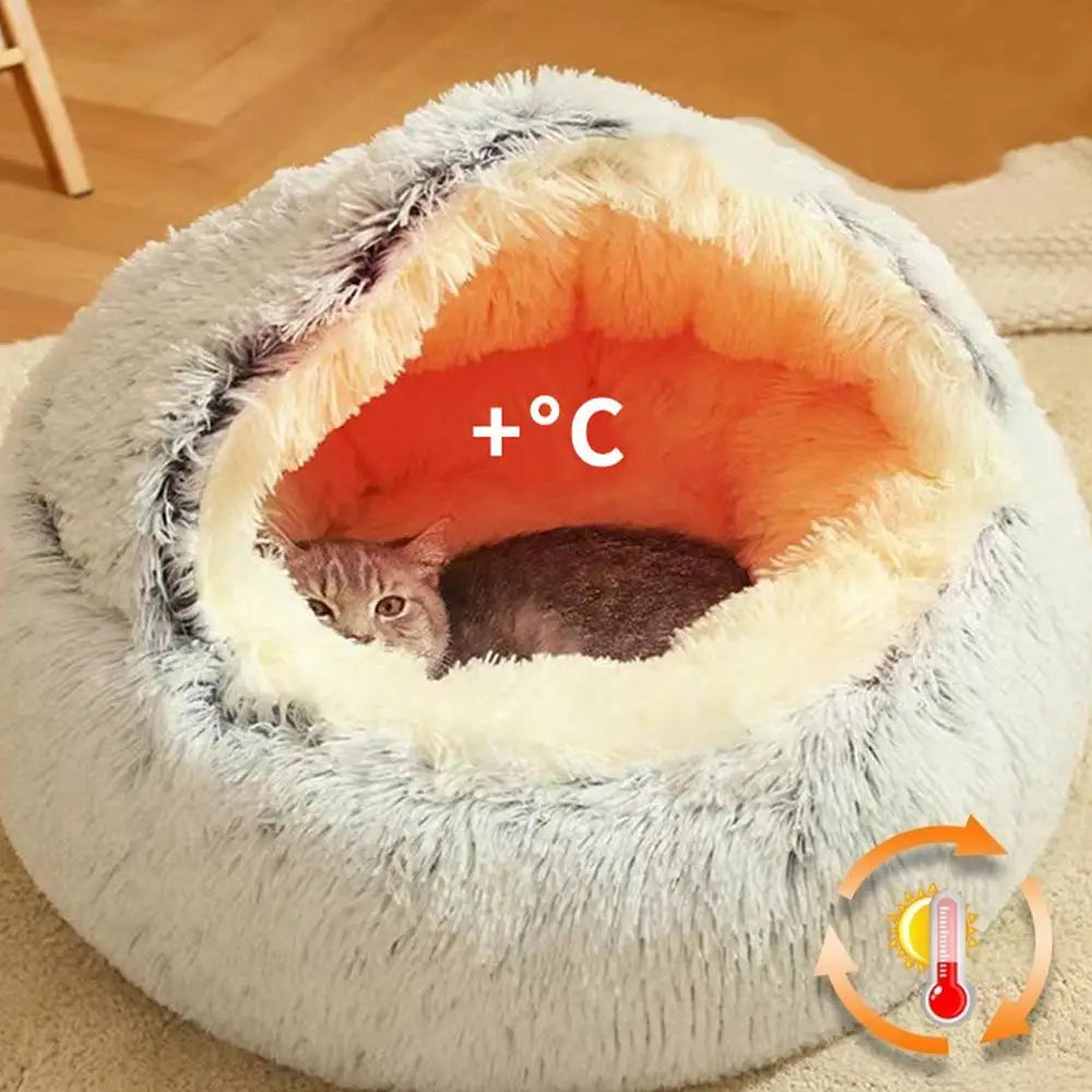 Calming Donut Cat Bed – Soft Plush Nest for Sphynx Cats