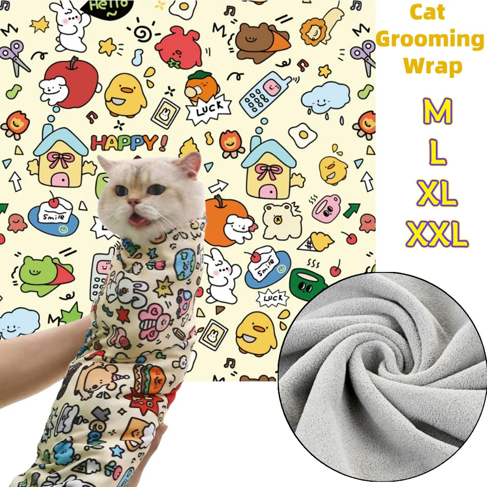 Cat Grooming Wrap Blanket – Anti Scratch & Anti Escape Helper