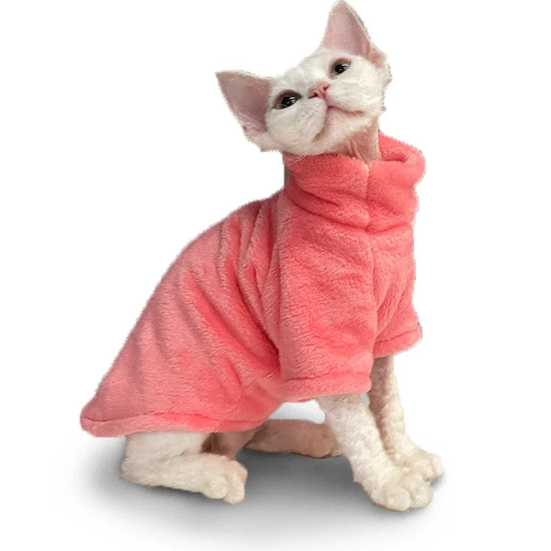 Soft Fleece Hoodie for Sphynx Cats – Warm Winter Sweater
