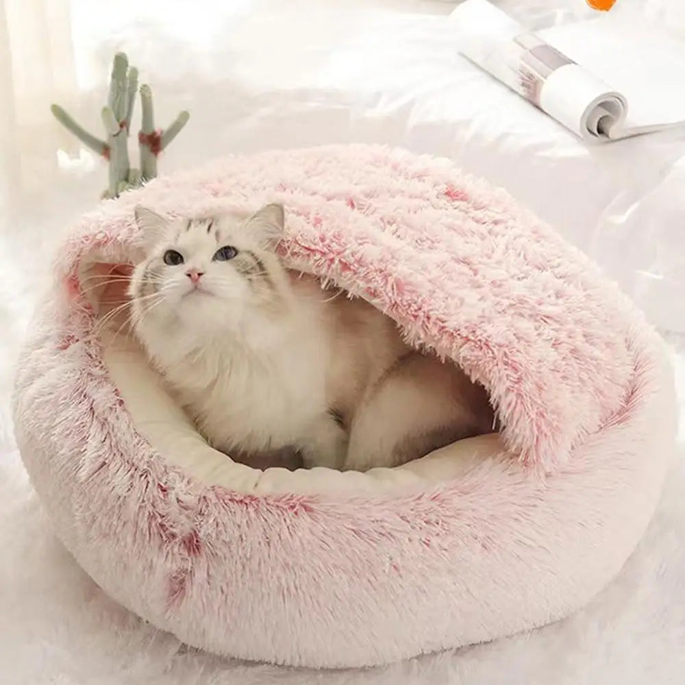 Calming Donut Cat Bed – Soft Plush Nest for Sphynx Cats