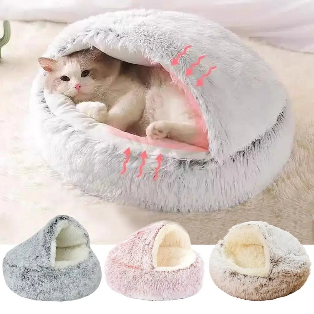 Calming Donut Cat Bed – Soft Plush Nest for Sphynx Cats