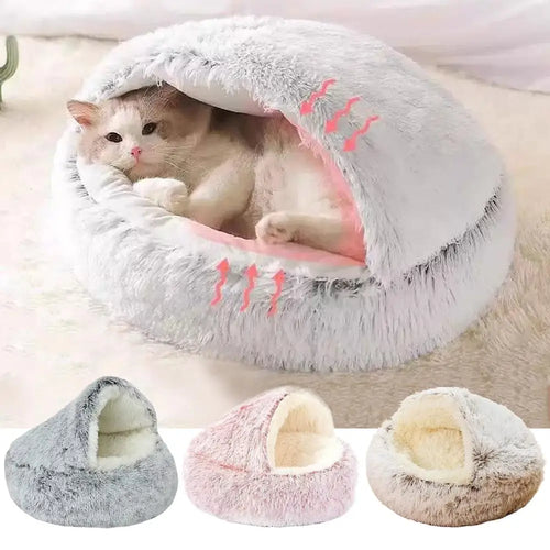 Calming Donut Cat Bed – Soft Plush Nest for Sphynx Cats
