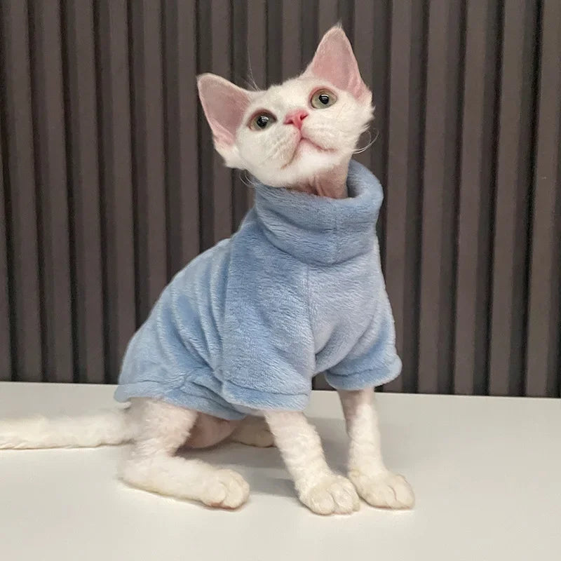 Soft Fleece Hoodie for Sphynx Cats – Warm Winter Sweater