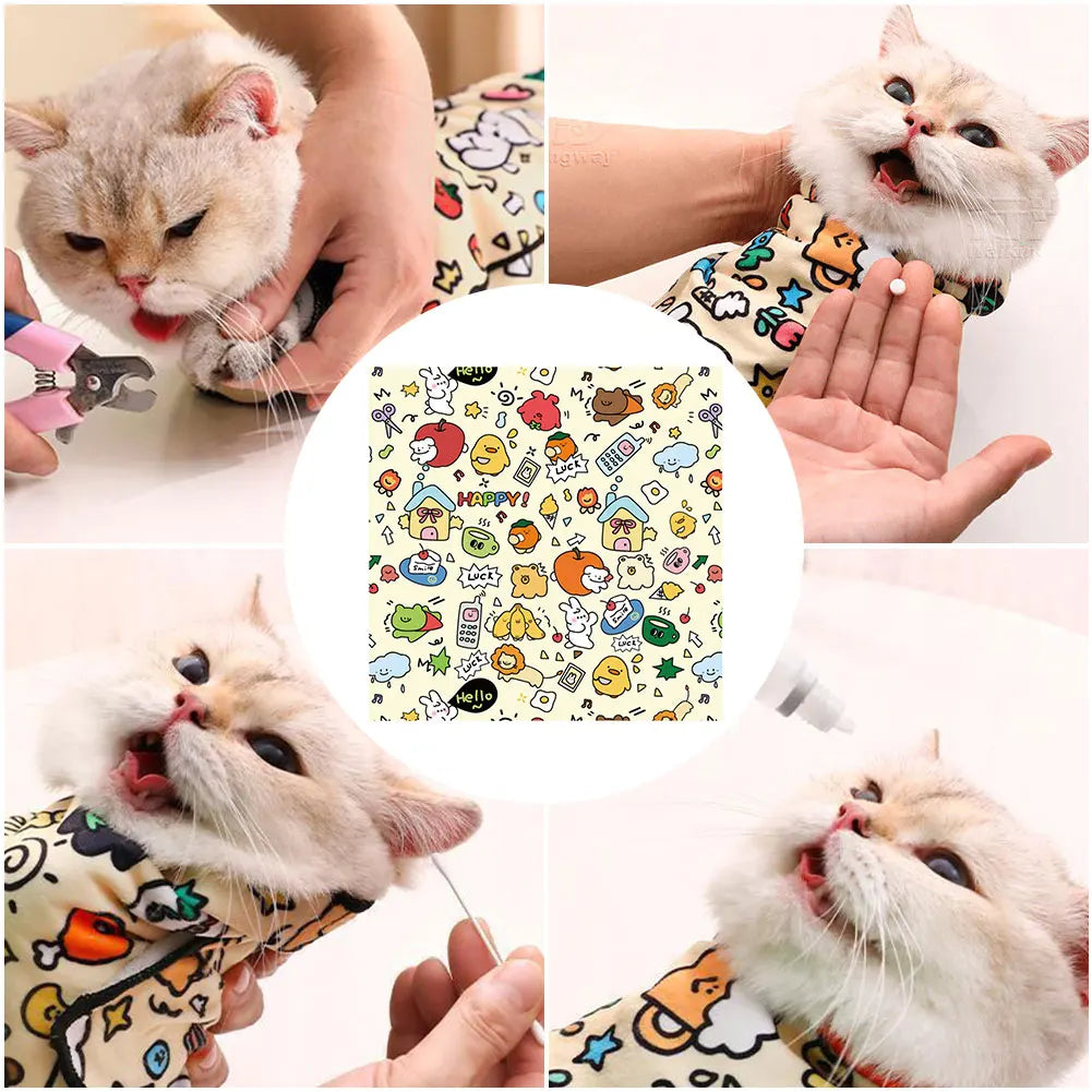 Cat Grooming Wrap Blanket – Anti Scratch & Anti Escape Helper