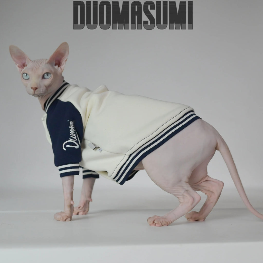 Thermal Baseball Jacket for Sphynx Cats