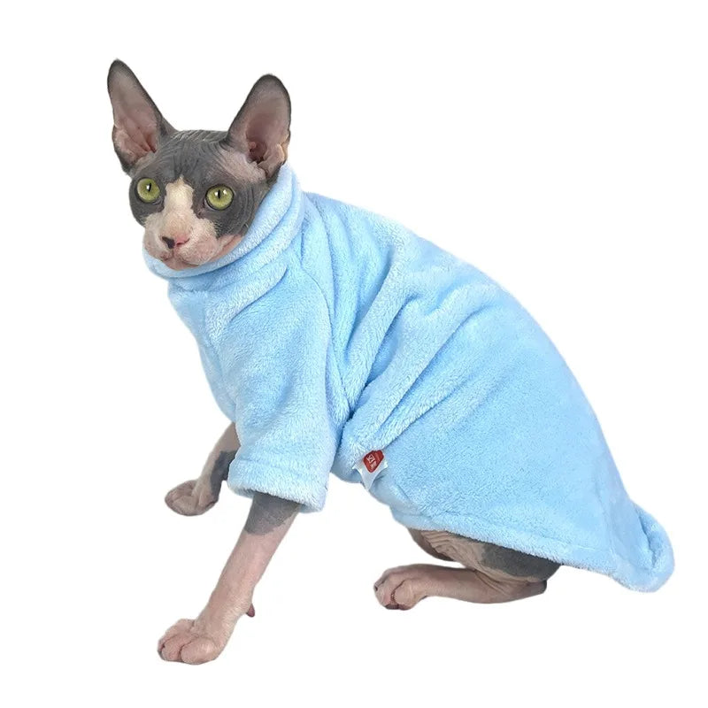 Velvet Thermal Hoodie for Sphynx Cats