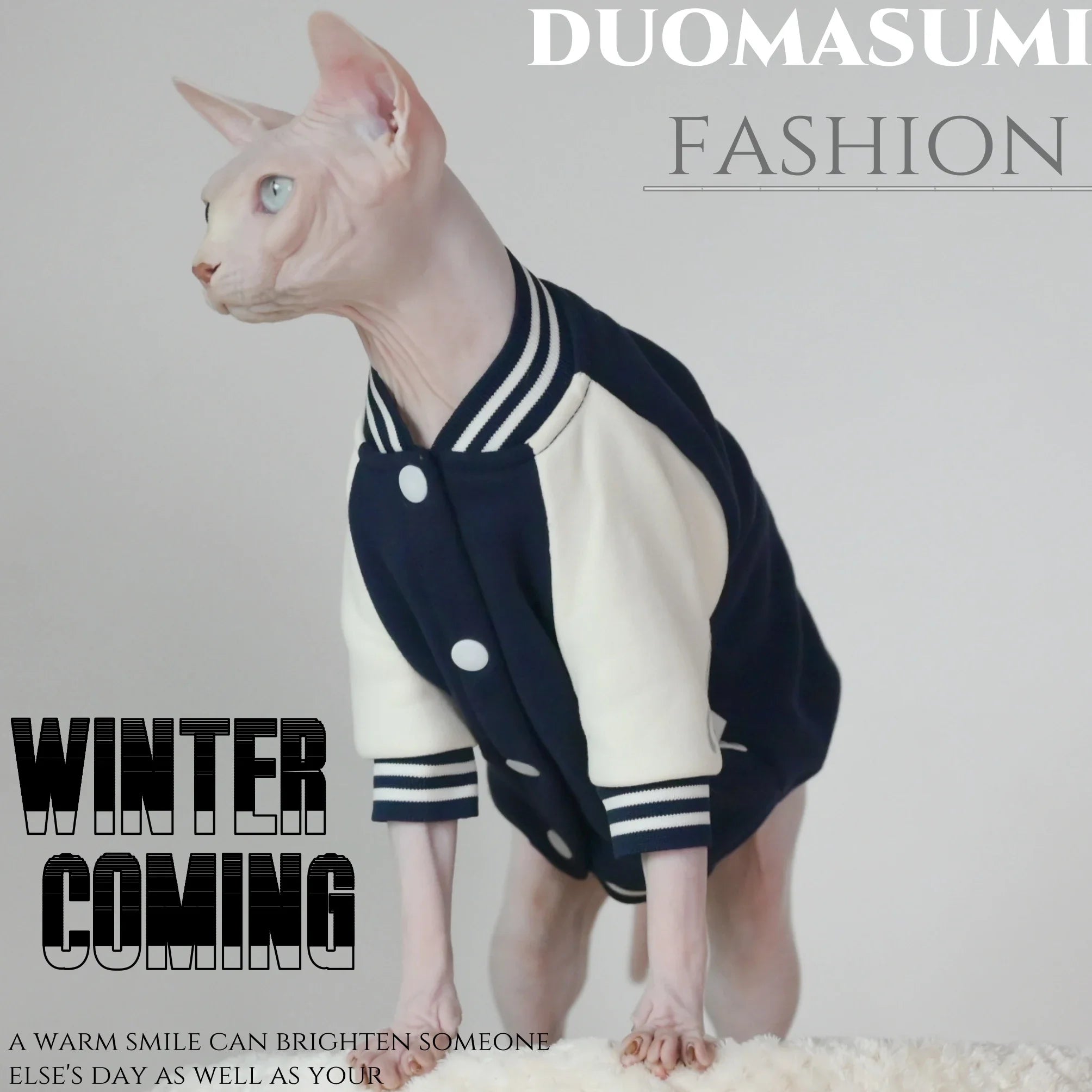 Thermal Baseball Jacket for Sphynx Cats