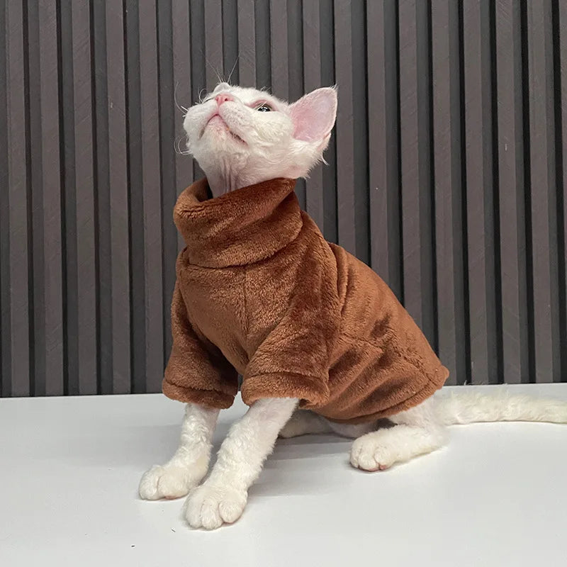 Velvet Thermal Hoodie for Sphynx Cats