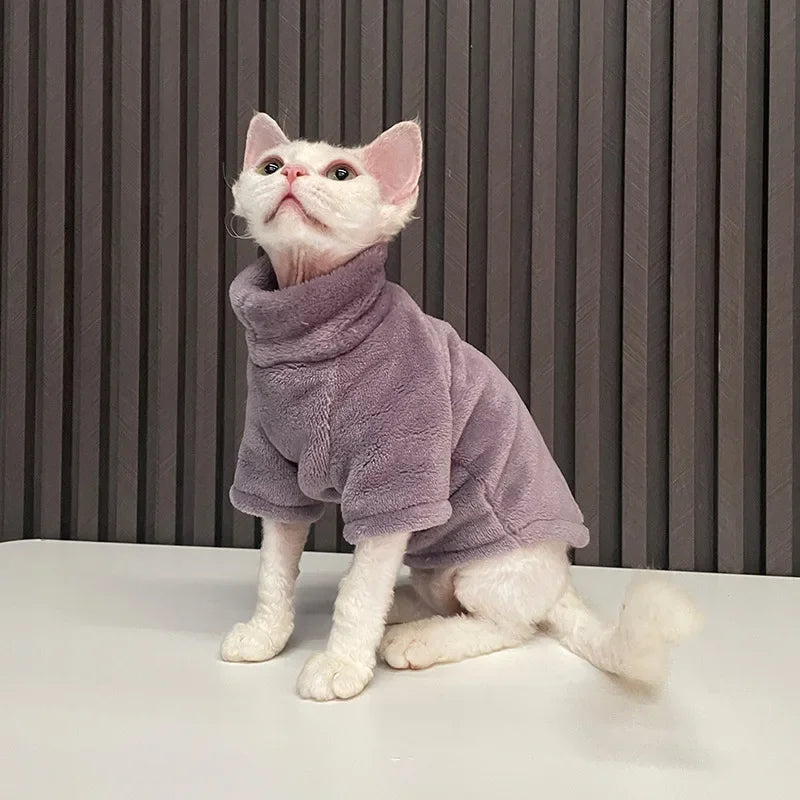 Soft Fleece Hoodie for Sphynx Cats – Warm Winter Sweater